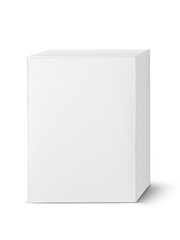 blank packaging white cardboard box, transparent background