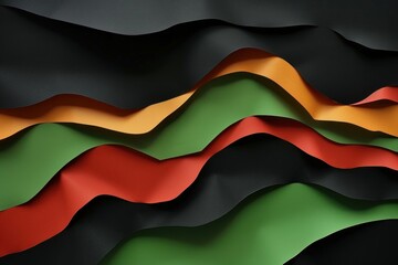 colorful paper with a german flag on it against a black background abstract background - obrazy, fototapety, plakaty