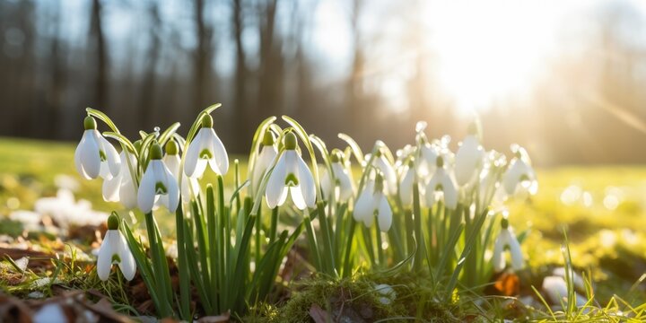 snowdrops bloom Generative AI