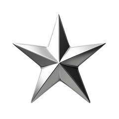 3d silver star on Isolated transparent background png. generated with AI © Shilpi