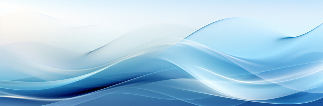 abstract waves minimalism, Abstraction blue waves, banner design, Abstract fractal
