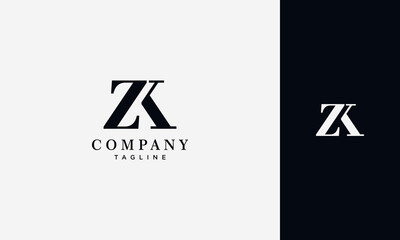 initial letter zk or kz  joined,logo Typography Vector design Template