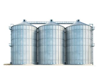 Fototapeta premium grain silos isolated on white background photo