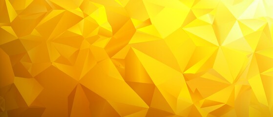 Abstract yellow geometric background with low poly pattern for presentation design simple flat illustration with copy space area Generative AI