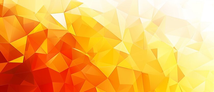Geometric yellow background presentation design with a triangular pattern for a banner, poster or web site template Flat geometric wallpaper with a copy space area Generative AI
