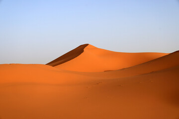 Fototapeta na wymiar The Sahara Desert in Morocco, Africa.