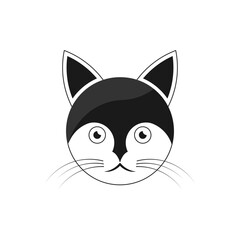 A sleek and modern design featuring a minimalist cat silhouette in a single color against a contrasting background, conveying simplicity and elegance.