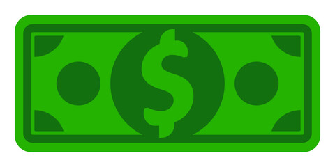 Money icon. Dollar banknote flat sign. Vector illustration