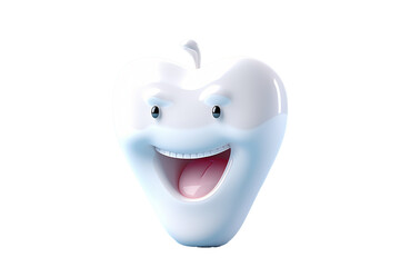 a white cartoon tooth with a face
