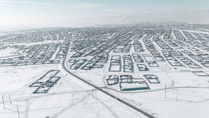 몽골 겨울 풍경 