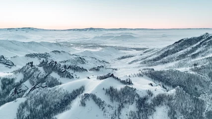 Foto op Plexiglas 몽골 겨울 풍경  © 정기수 정기수