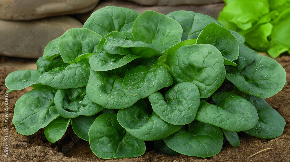 Wall mural Growing spinach.