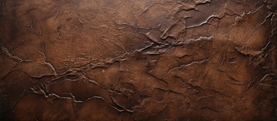 An upclose look at the rich history of brown leather texture, resembling the earthy tones of wood, soil, and rock. A work of art in flooring, showcasing the durability of hardwood materials - obrazy, fototapety, plakaty