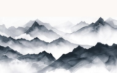 Lush Misty Mountain Range on Earth Day: A Scenic View