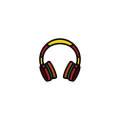 Original vector illustration. The outline icon of large wireless headphones. A design element.