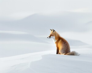 Obraz premium Tranquil Winter Scene: Majestic Snow-covered Landscape on Earth Day