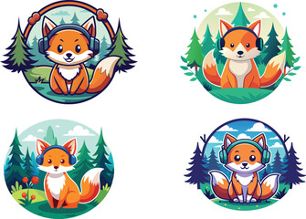 circle-logo-of-cute-fox-with-headphones-at-a-conce.eps