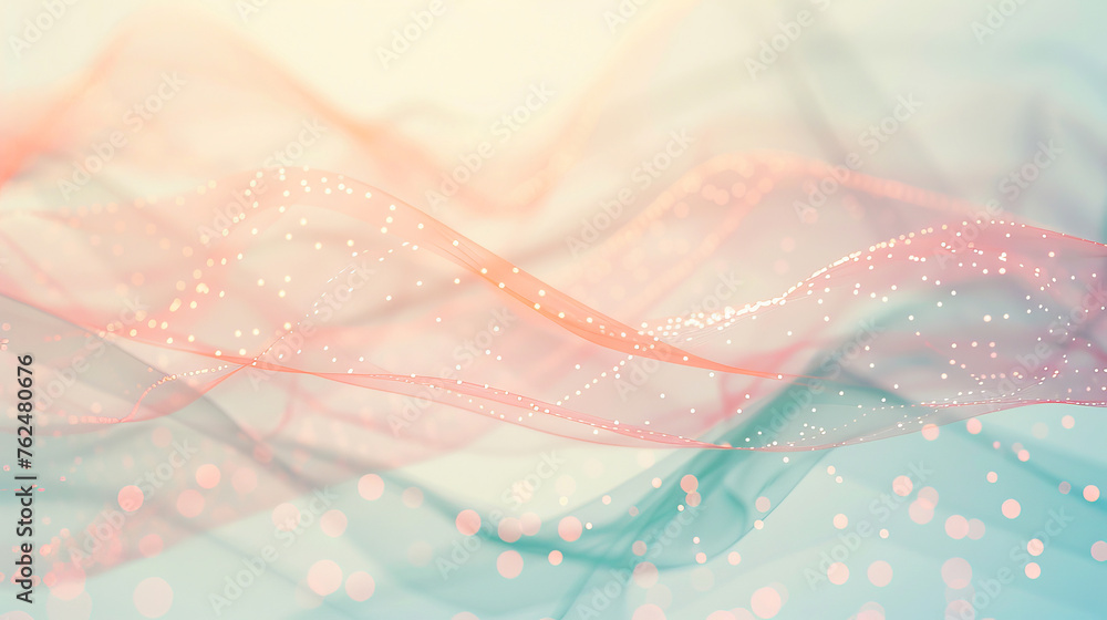 Poster abstract network of chiral enantiomorphic lines with an opalescent glow creating a serene and dreamy