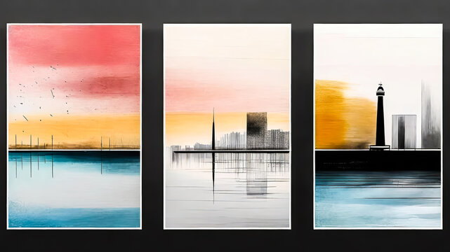 panoramic port city triptych_01