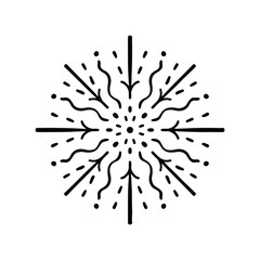 Obraz premium Firework line icon. Exploding festival fireworks set, Isolated on white background. Flat doodle style. Design concept for holiday banner, poster, flyer, greeting card, decorative elements