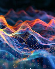An abstract light data wave, conveying the explosive growth of digital communication channels - obrazy, fototapety, plakaty