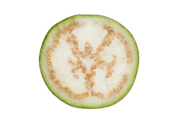 Fresh eggplant. Sliced eggplant isolated on transparent background.