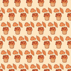 cake and cookies pattern vector design