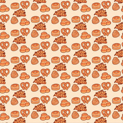cake and cookies pattern vector design