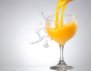 Glass of orange juice in nature
