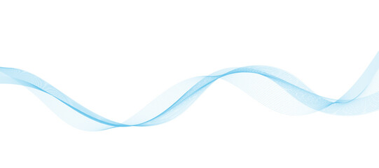 Abstract vector background with blue wavy lines. Blue wave background. Blue lines vector illustration. Curved wave. Abstract wave element for design.