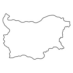 Bulgaria map outline, map freehand drawing on white background