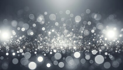 abstract bokeh background, christmas background, grayscale abstract depiction of bokeh lights with varying intensities and sizes, creating an ethereal and sparkling effect reminiscent of snowflakes or