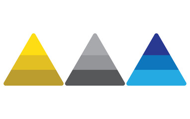 Blank vector three tier pyramid chart concepts