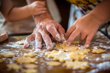 Heartwarming Cookie Making: Parent and Child in the Kitchen