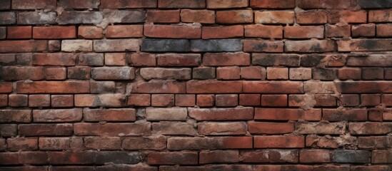 A detailed closeup of a brown brick wall showcasing a rectangle pattern of building material. The composite fixture highlights the intricate brickwork