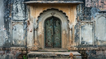 Fototapeta na wymiar Ancient doorway on a fort in India.