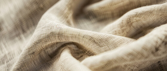 Textured fabric with a subtle pattern, like linen or canvas, in a soft muted color.