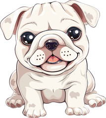 Adorable Bulldog Puppy Sitting Sweetly