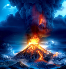 Eruption. A mesmerizing image of natural elements