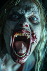 Evil rotting zombie, close-up