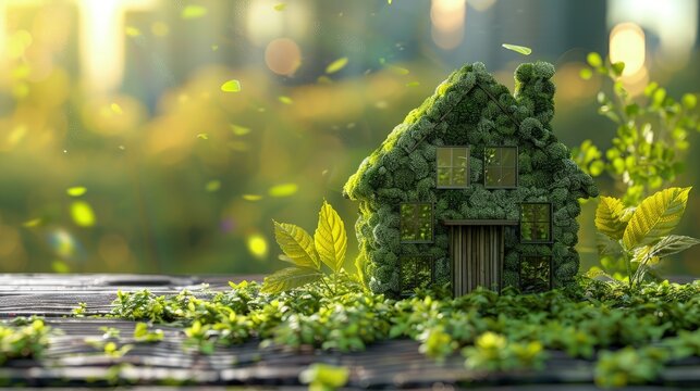 Green building certifications online. Sustainable architecture, materials. concept. Eco-awareness, green future