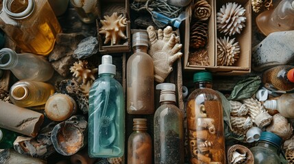 Biodegradable products in digital market. Zero waste, sustainable materials.