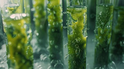 Fototapeta na wymiar Bioplastic production from algae in a laboratory