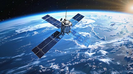 Remote sensing satellite monitoring environmental changes