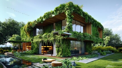 Obraz premium Green building certification online. Eco-construction, sustainable building.