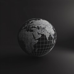 Low poly wireframe globe stands out against a dark background simplicity in complexity