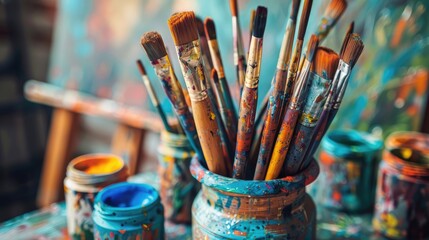Fototapeta premium An art therapy session led by professionals with a focus on mental health inclusion