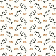 Fish trendy multicolor repeating pattern vector illustration background