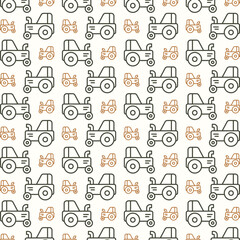Tractor pretty trendy multicolor repeating pattern vector illustration background