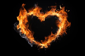 Fototapeta premium Ornate Heart flame frame simple. Beauty color. Generate Ai